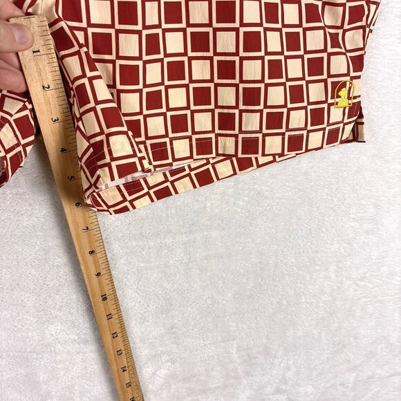 Dandy Del Mar Swim Trunks Shorts Mens XL Red Beige Check Nylon Preppy Surf Beach - Picture 4 of 10